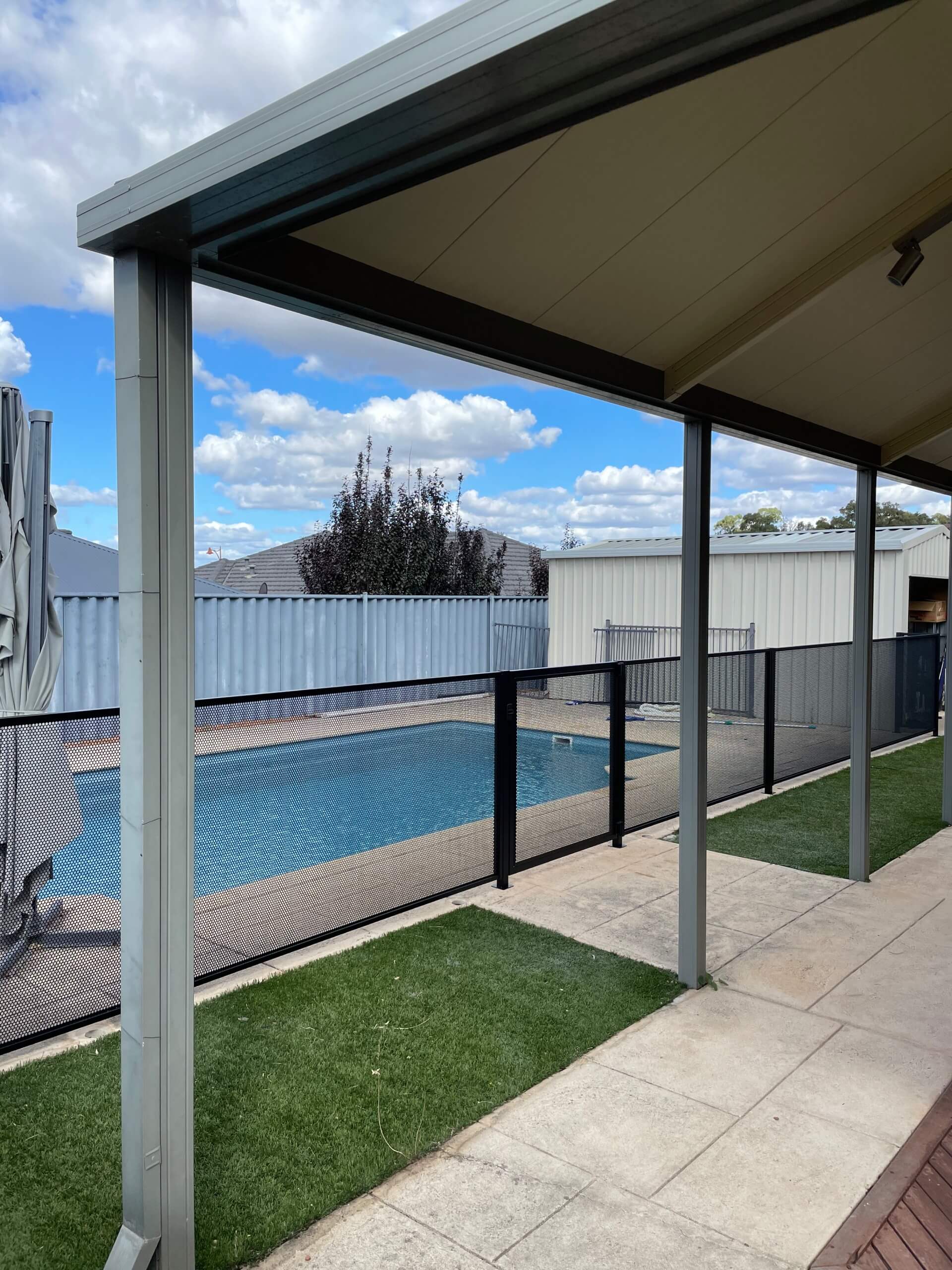 Textured Black pool fencing, Baldivis WA